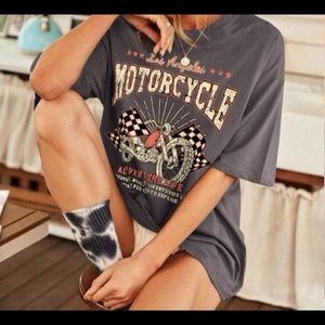 Graphic motorcycle tee